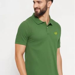 Vimal Jonney Green Regular Fit Solid Polo T-Shirt-image-36