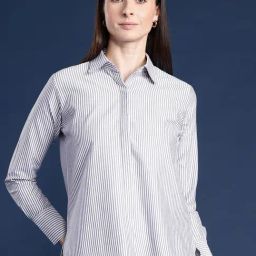Hancock Grey & White Cotton Striped Shirt-image-16