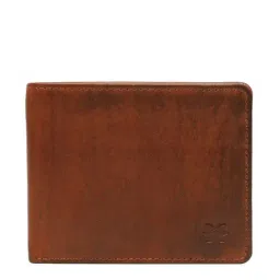 KOMPANERO Jake Cognac Leather Textured Bi-Fold Wallet-picture-4
