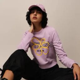 Only Lavender Cotton Graphic Print Sweatshirt-image-82