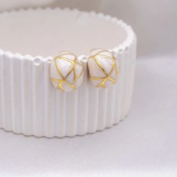 Perfectly Average White enamel dome studs image 2