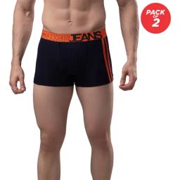 UnderJeans by Spykar Navy & Orange Trunks - Pack of 2-image-20