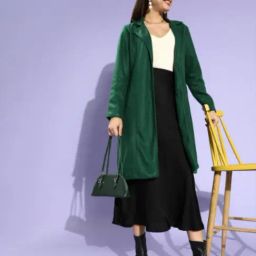 Style Quotient Dark Green A Line Fit Coat-image-39