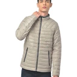 Woodland Grey High Neck Nylon Jacket-image-19