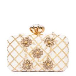 NR by Nidhi Rathi White Fabric Clutch-image-70