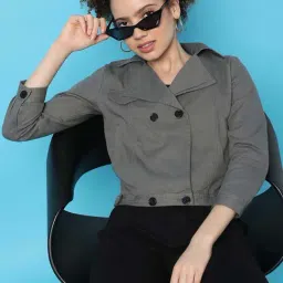 Campus Sutra Grey Denim Jacket-image-6