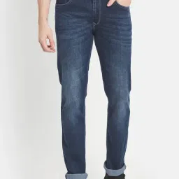 Octave Navy Cotton Regular Fit Jeans-image-22