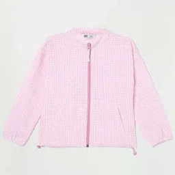 Fame Forever by Lifestyle Kids Pink Cotton Chequered Full Sleeves Top-picture-11