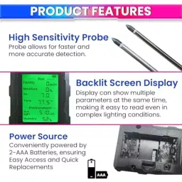 amiciSense 6-in-1 Soil Health Meter with Dual 180 mm Probes image 2
