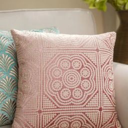 Pure Home and Living Pink Cotton Embroidery Cushion Cover-image-62