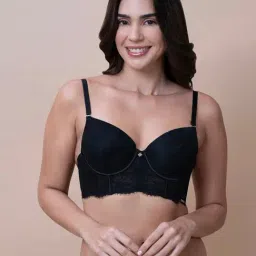 Amante Black Polyamide Solid Bralette-picture-39