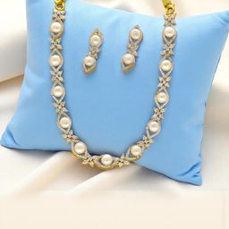 Jagdamba Pearls Dealer Gold Toned Pearls Jewellery Set-image-29