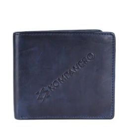 KOMPANERO Matthew Blue Leather Textured Bi-Fold Wallet-45