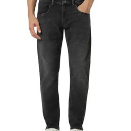 Van Heusen Black Cotton Slim Fit Solid Jeans-image-10
