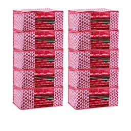 AMAK INC Pink Fabric Multi-Utility Wardrobe Organisers-picture-22