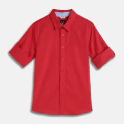 Allen Solly Boys Red Cotton Shirt-picture-3
