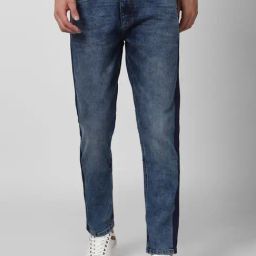 Peter England Navy Cotton Slim Fit Jeans-picture-8