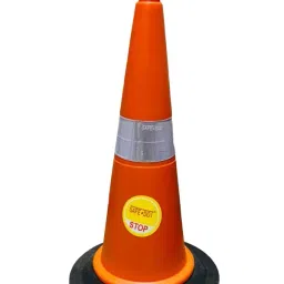 Stylera 750 mm Road Traffic Safety Cone with Reflective Strips Collar Rubber Base 3.1 KG-30