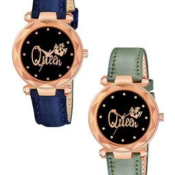CSAMON Women Set Of 2 Analogue Watch GR379RG Q BLU Vel GRE L-image-116