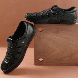 Liberty Men's Black Fisherman Sandals-image-35