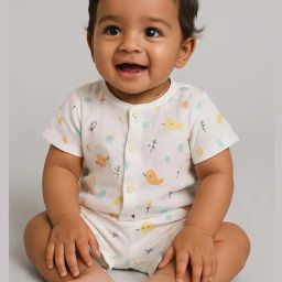 Biglilpeople Unisex White Cotton Printed Regular Fit Clothing Set-image-93