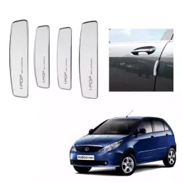 SPREADX Plastic Car Stylish I-Pop White Colour Elegant Door Guard Protection Universal Type Suitable for Tata Indica Vista (Set of 4 Pcs)-picture-17