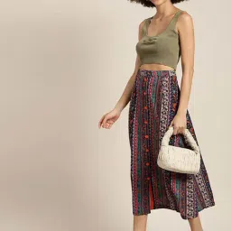 Qurvii Multicolor Printed Skirt image 4