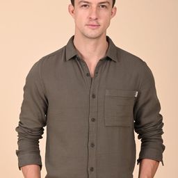 POE Men Classic Opaque Casual Shirt-image-102