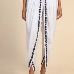 House of Kari White Fizaa Chikankari Hand Embroidery Dhooti-image-66