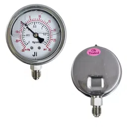 Japsin Instrumentation Glycerin Filled Economical Compound Gauge -1 to 2.1 Kg/cm² Range 63 mm (2½ Inch) Dial Size, JIPL-EPG-63MM-B6-33