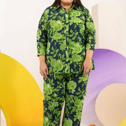 LALI JAIPUR Floral Printed Shirt Collar Neck Shirt With Trousers Co-Ords-image-20