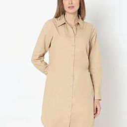Vero Moda Beige Regular Fit Shirt Dress-image-70