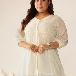 Janasya Off White Self Design Tunic-image-75