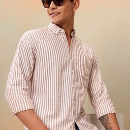 Mast & Harbour Striped Regular Fit Shirt-image-84