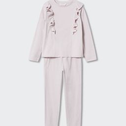 Mango Kids Girls Round Neck Pure Cotton Sustainable Pyjama Set-image-85