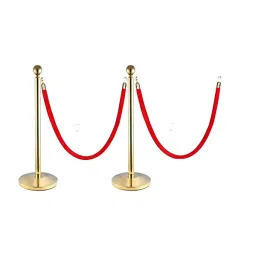 DOSSVICK Velvet Stanchion Queue Manager Pack of 1 Rope 10 Metre Red/Golden-28