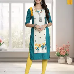 HERE&NOW Women Pack Of 2 Ethnic Motifs Printed Daily Straight Kurtas-image-90