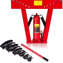 Voltz tools 12000 Kg (12 Ton) Heavy Duty Hydraulic Tube Bender 180 Degree Tubing Pipe Bending upto 2" W/ 6 Dies-41