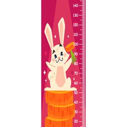 WENS Bunny Rabbit Height Chart Wall Decal Growth Chart- Pink-image-16
