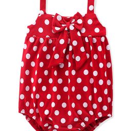 Babyhug 100% Cotton Singlet Sleeves Onesies With Polka Dots Print - Red-image-91