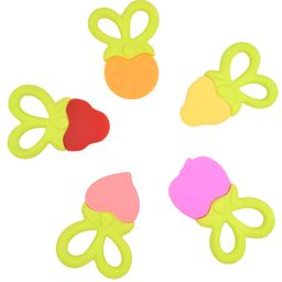 Cozy Vibes Baby Teether Silicone Teether Fruits Babies Bpa Free 3 M+ Infant Sounds Teething Toy Effective Easy to Hold-Pack of 1- Color May Vary-12