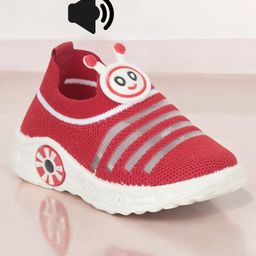 Lil Lollipop Cartoon Face Detailed Slip On Musical Shoes - Red-image-85