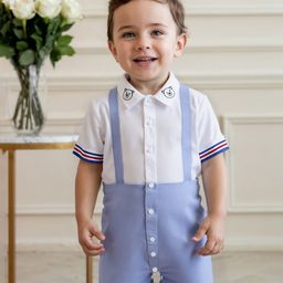 Mark & Mia Knit Half Sleeves Collared Front Open Romper with Panda Print - Light Blue-image-15