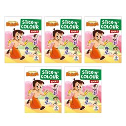 Chhota Bheem Stick N Colour Books, Colouring Books with Stickers, Set of 5 Books - English-13
