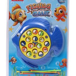 Maru & Sons Musical Fishing Game with Magnetic Rod - Blue-22