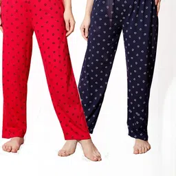 TRENDY WORLD Pack Of 2 Women Printed Cotton Lounge Pants-picture-40
