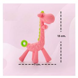 NeonateCare Silicone Combo Of Giraffe Shape & Rattle Handle Teethers ( Giraffe -  Ring teether)- Multicolor ( color and design may vary) image 2