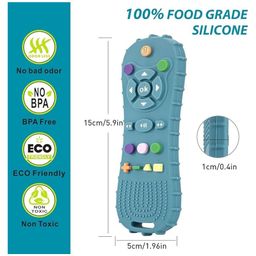 Tony Stark Remote Silicone Baby Teether for Teething Gums, Teether for 3+ Months Baby, Helps Biting Skills Development, Colour & Shape Recognition, Food Grade Silicone, Teething Toy for Infants, Babies, and Toddlers (Blue) image 2