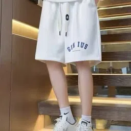 KPOP Men Typography Printed Relaxed Fit Cotton Shorts-image-17