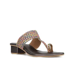 Inc 5 Women Woven Design Ethnic Embellished Open Toe Heels-49